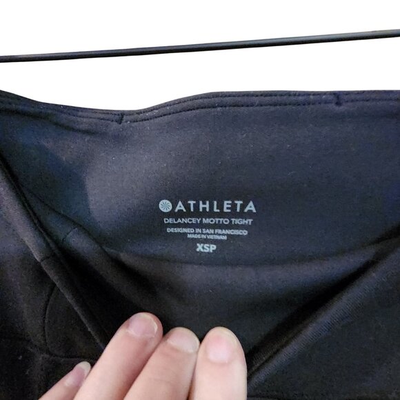 Athleta Delancey Moto Tight Leggings XSP Black High-Waisted With Zipper Ankle & - Picture 4 of 5